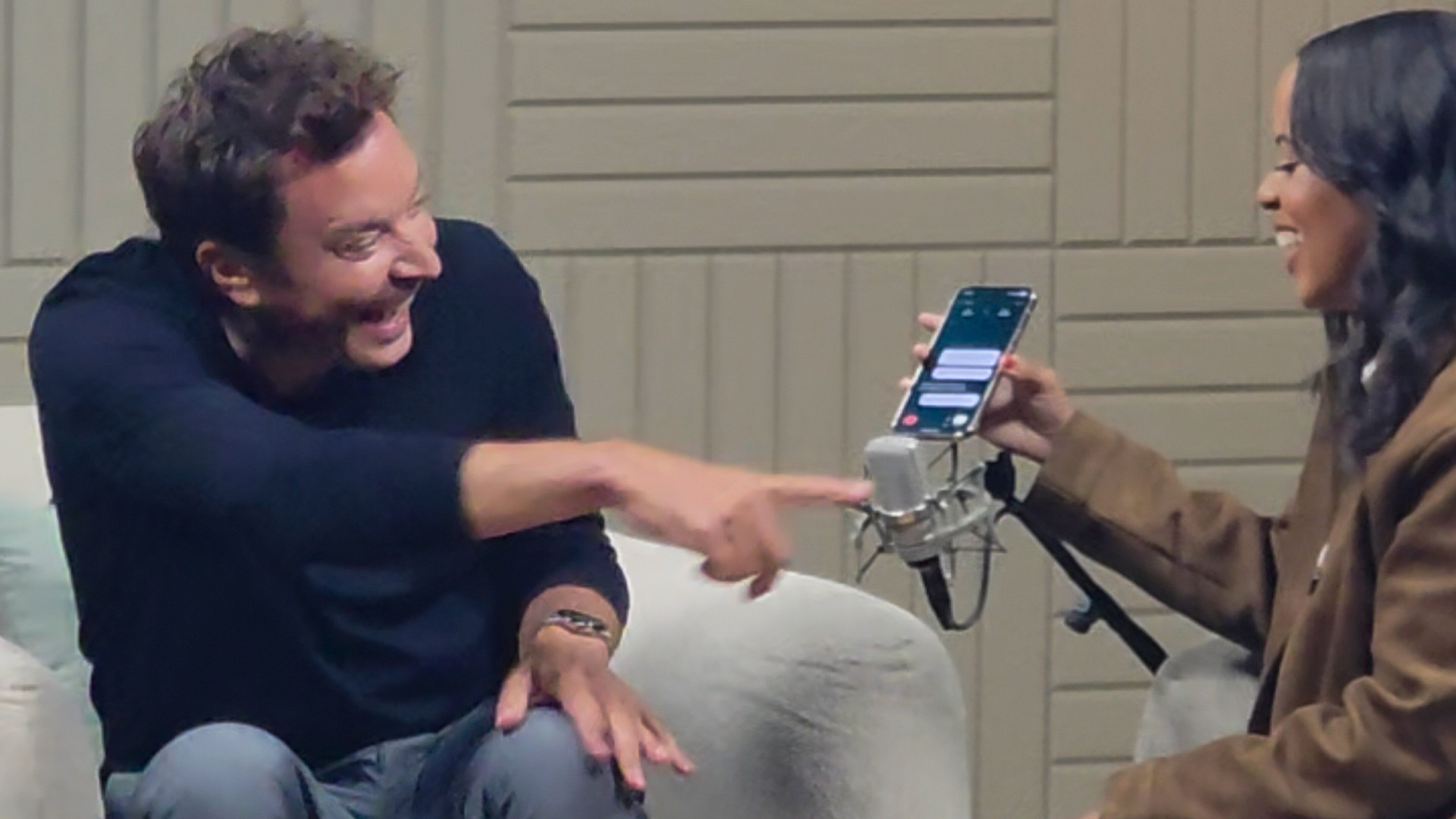 Jimmy Fallon reacts to live translation with his voice