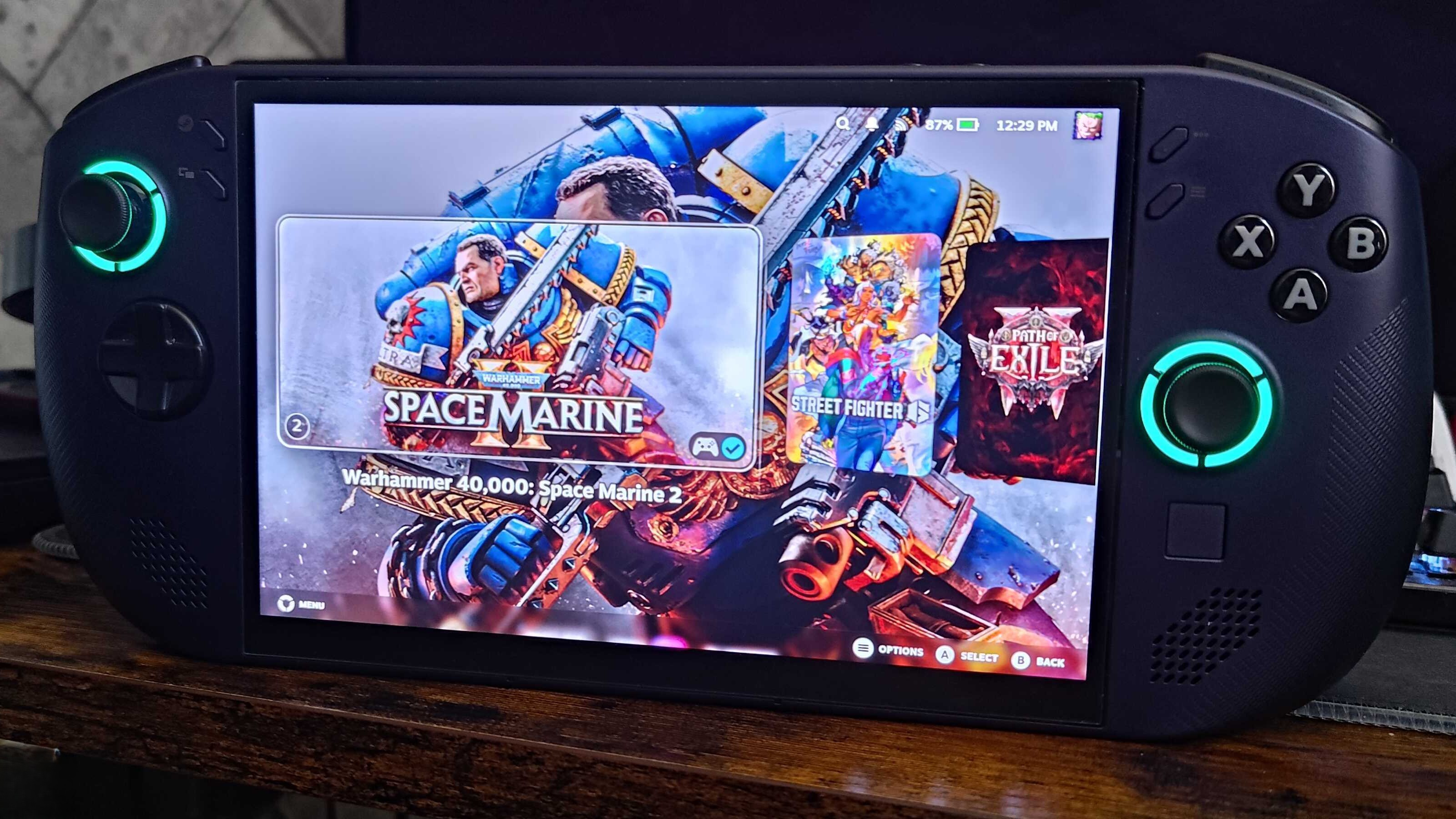 SteamOS homepage on Lenovo Legion Go S